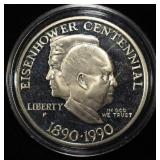 1990-P $1 COMMEM EISENHOWER CENTENNIAL PR DCAM
