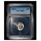 1953-S ROOSEVELT DIME ICG MS67