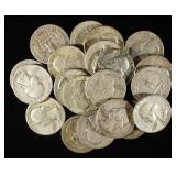 (20) 90% SILVER WASHINGTON QUARTERS