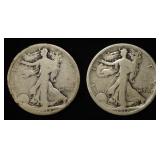 1917-S REV & 1918-S WALKING LIBERTY HALVES