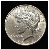 1934-S PEACE DOLLAR AU/BU
