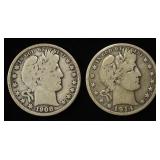 1908-D & 1914-S BARBER HALF DOLLARS VG