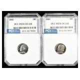 (2) 1962 ROOSEVELT DIMES PCI PERFECT GEM PR DCAM