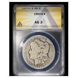 1903-S MORGAN DOLLAR ANACS AG3