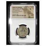 AZES I/II, AFTER C. 58 BC NGC F- SCRATCHES