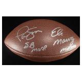 ELI MANNING/PHIL SIMMS SIGNED FOOTBALL & CARD