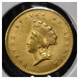 1855 $1 GOLD TYPE 2 BU