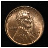 1917-S LINCOLN CENT CH/GEM BU RB