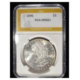 1896 MORGAN DOLLAR PGA SUPERB GEM BU
