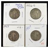 1925, 1926-S & (2) 1927 STANDING LIBERTY QUARTERS