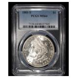 1881-S MORGAN DOLLAR PCGS MS-64