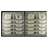 (10) $1 SILVER CERTIFICATES CU