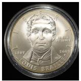 2009-P $1 COMMEM LOUIS BRAILLE BICENTENNIAL