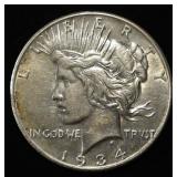 1934-S PEACE DOLLAR CH AU