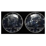 (2) 90% SILVER 1964 KENNEDY HALF DOLLARS PROOF BU