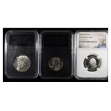 1964 KENNEDY, & 1964, 1992-S SILVER WASHINGTON