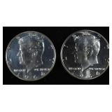 (2) 90% SILVER 1964 KENNEDY HALF DOLLARS PROOF BU