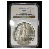 1987 AMERICAN SILVER EAGLE NGC MS69
