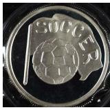 SOCCER 1 OZ 0.999 SILVER ROUND