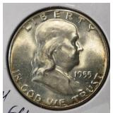 1955 FRANKLIN HALF DOLLAR GEM BU FBL