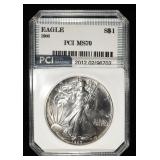 1986 AMERICAN SILVER EAGLE PCI PERFECT GEM BU