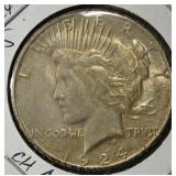 1924-S PEACE DOLLAR CH AU