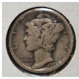 1921-D MERCURY DIME F