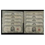 (10) $5 RED SEAL NOTES