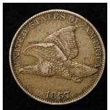 1857 FLYING EAGLE CENT XF/AU