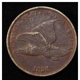 1858 FLYING EAGLE CENT XF/AU