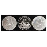 APPROZ 2.9 OZ 92.5% STERLING FOREIGN COINS