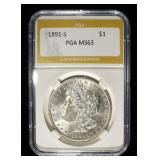 1891-S MORGAN DOLLAR PGA CH BU