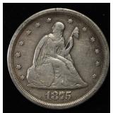 1875-S TWENTY CENT PIECE XF