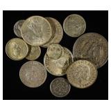 2.55 TROY OZ MIXED FOREIGN SILVER COINS