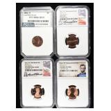 (3) GRADED SHIELD & (1) GRADED MEMORIAL CENTS