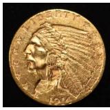 1914 $2.50 INDIAN GOLD CHOICE BU