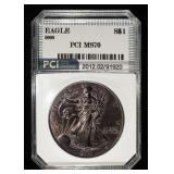 2000 AMERICAN SILVER EAGLE PCI PERFECT GEM BU