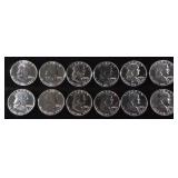 (12) 90% SILVER FRANKLIN HALF DOLLARS PROOF