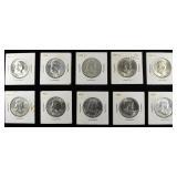 (10) 90% SILVER FRANKLIN HALF DOLLAR