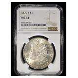 1879-S MORGAN DOLLAR NGC MS 63