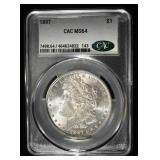 1887 MORGAN DOLLAR CAC CH/GEM BU