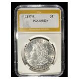 1887-S MORGAN DOLLAR PGA CH BU
