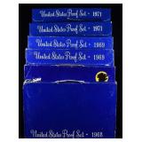 UNITED STATES PROOF SETS (2)1968, (2)1969, (2)1971