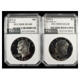 1976-S, 1971-S $1 EISENHOWER PCI PERFECT GEM PROOF