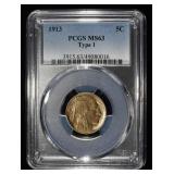 1913 BUFFALO NICKEL PCGS MS63 TYPE 1