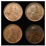 (2) 1914 & (2) 1917 LINCOLN CENTS