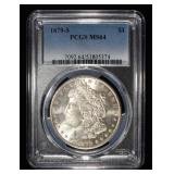 1879-S MORGAN DOLLAR PCGS MS64