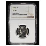 1956 JEFFERSON NICKEL NGC PF69