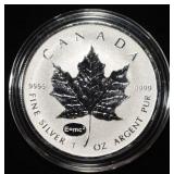 MAPLE LEAF 1 0Z .999 SILVER ROUND