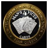 FOUR QUEENS .999 SILVER CASINO TOKEN
